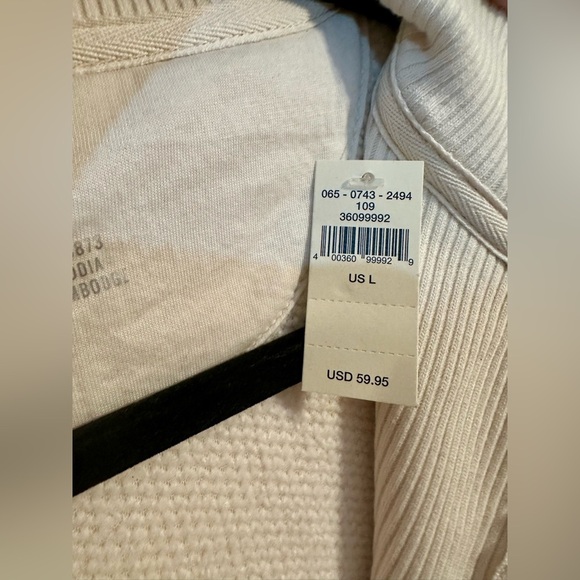 NWT Aerie Dream Sherpa Quarter Zip Sweatshirt - Large - Ivory White - Picture 7 of 7